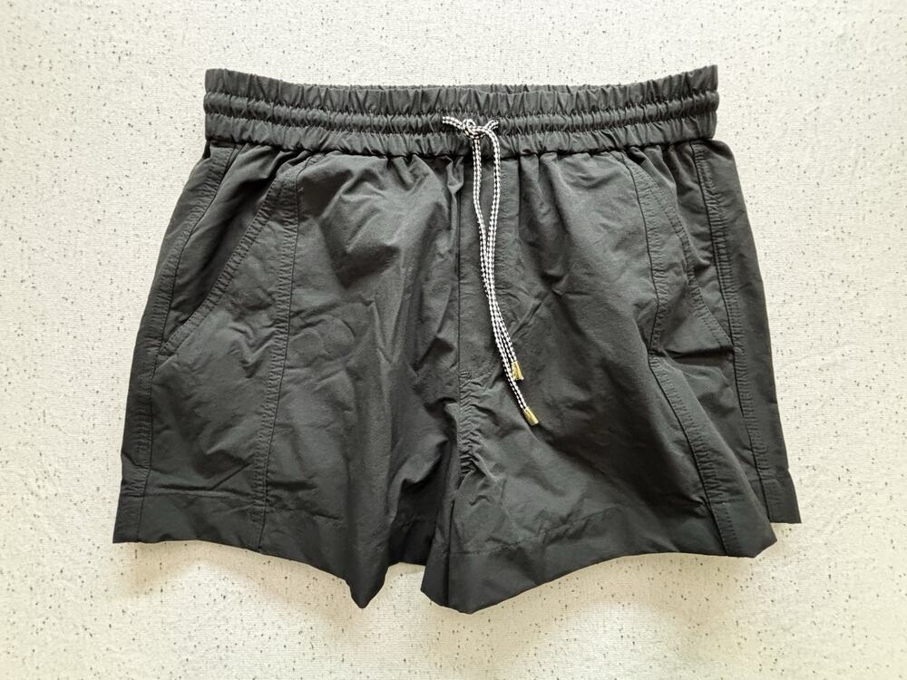J.Crew Mens Tech Dock Shorts Medium M Black 6" Inseam Elastic Drawstring